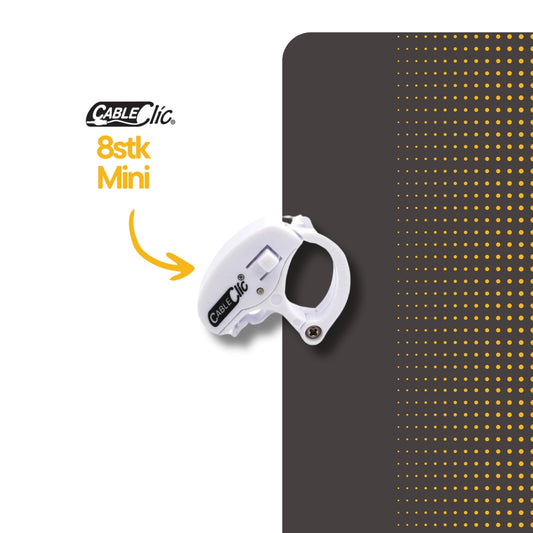 Cable Clic® Mini Hvit Startpakke 8 stk. - Cableclamp.no