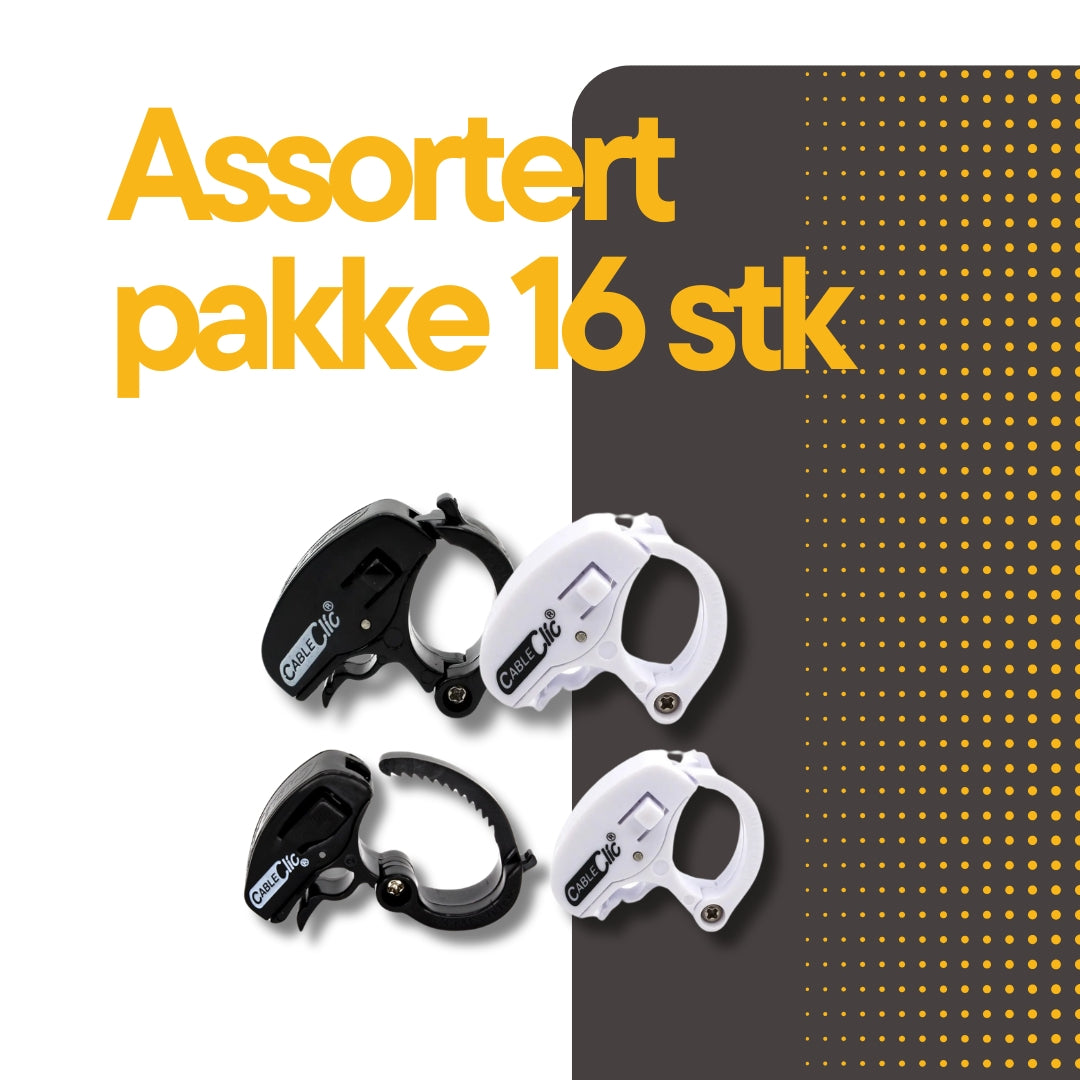 Cable Clic® Assortert pakke med 16 stk. - Cableclamp.no 