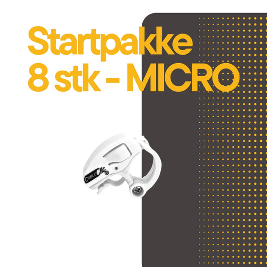 Cable Clic® Micro Hvit Startpakke 8 stk. - Cableclamp.no 